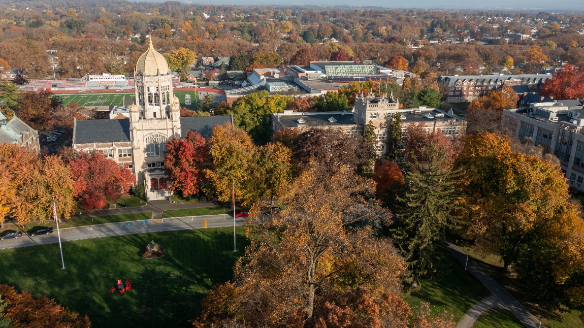 An image of Muhlenberg's campus in the fall.